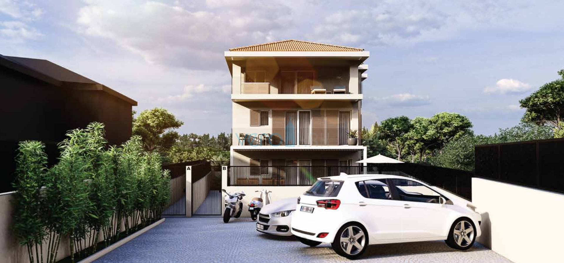 Otok Krk, Uvala Soline, dvojna kuća u izgradnji,pogled, prodaja